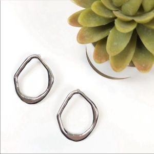 3/$15 New Silver Hammered Chunky Hoop Earrings